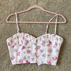 Zara floral crop top with Bustier